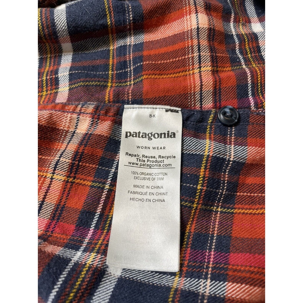 Patagonia Shirt Women's Size 2 Multicolor Plaid Flannel Button Up Outdoors - Picture 4 of 7